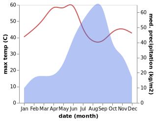 temperature and rainfall during the year in Babra