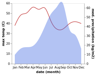 temperature and rainfall during the year in Bilkha