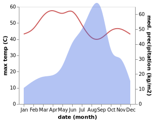 temperature and rainfall during the year in Dhrol