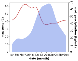 temperature and rainfall during the year in Jambusar