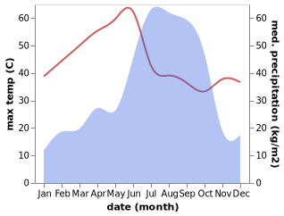 temperature and rainfall during the year in Barki Saria