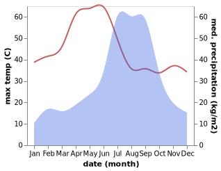 temperature and rainfall during the year in Bakswaho