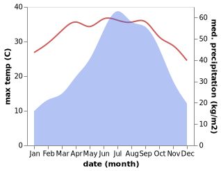 temperature and rainfall during the year in Mokokchung