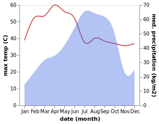 temperature and rainfall during the year in Balugaon