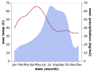 temperature and rainfall during the year in Birmitrapur