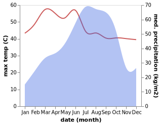 temperature and rainfall during the year in Jatani