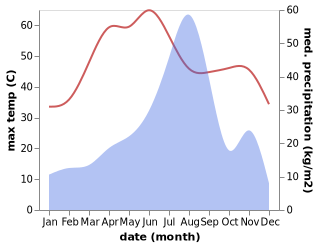 temperature and rainfall during the year in Losal