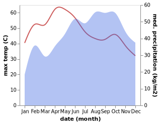 temperature and rainfall during the year in Alagapuram