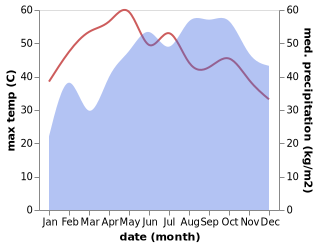 temperature and rainfall during the year in Arimalam