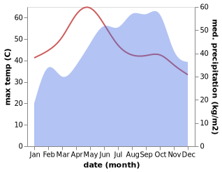 temperature and rainfall during the year in Dusi