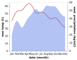 temperature and rainfall during the year in Iluppur