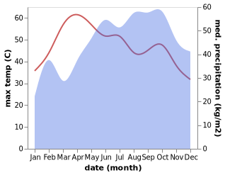 temperature and rainfall during the year in Jayamkondacholapuram