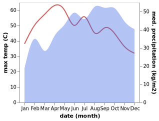 temperature and rainfall during the year in Pallappatti