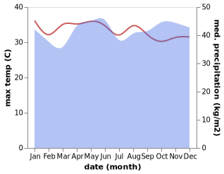 temperature and rainfall during the year in Bireun