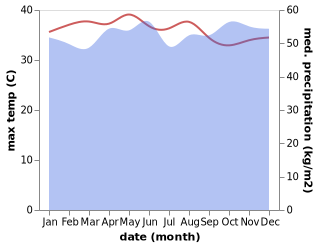 temperature and rainfall during the year in Drien Rampak