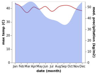 temperature and rainfall during the year in Kadulari