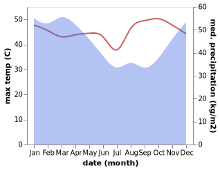 temperature and rainfall during the year in Adiwerna