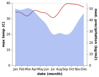 temperature and rainfall during the year in Cigintung