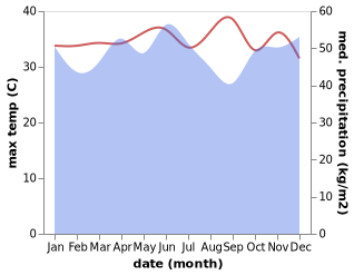 temperature and rainfall during the year in Bokat