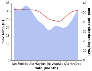 temperature and rainfall during the year in Ampeldentokrajan