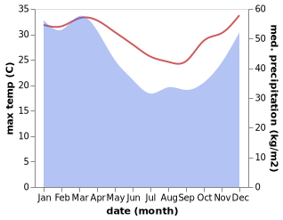 temperature and rainfall during the year in Apakbranjang