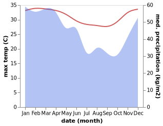 temperature and rainfall during the year in Rasang