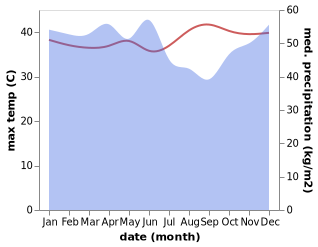 temperature and rainfall during the year in Batumandi