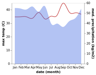 temperature and rainfall during the year in Simpangempat