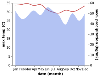 temperature and rainfall during the year in Subaim