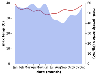 temperature and rainfall during the year in Tanjungbatu