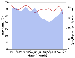 temperature and rainfall during the year in Sungaipenuh