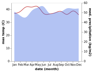 temperature and rainfall during the year in Binjai