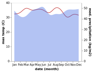 temperature and rainfall during the year in Sipintuangin