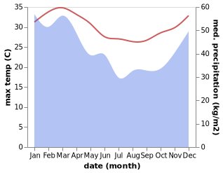 temperature and rainfall during the year in Jelateng Timur