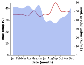 temperature and rainfall during the year in Martapura