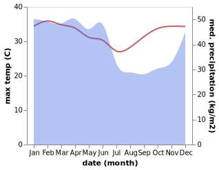 temperature and rainfall during the year in Camming