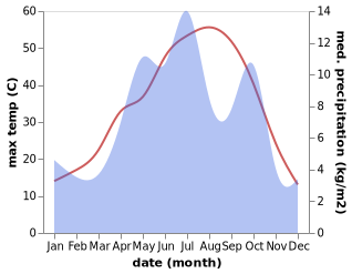 temperature and rainfall during the year in Surian