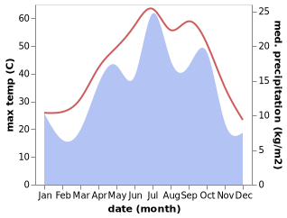 temperature and rainfall during the year in Hajjiabad