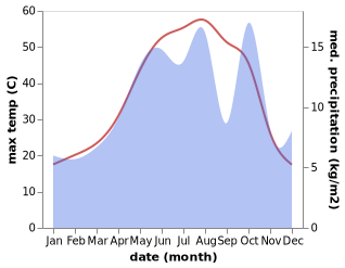 temperature and rainfall during the year in Bagh-e Malek