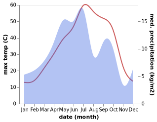 temperature and rainfall during the year in Bardaskan