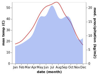 temperature and rainfall during the year in Robat Karim