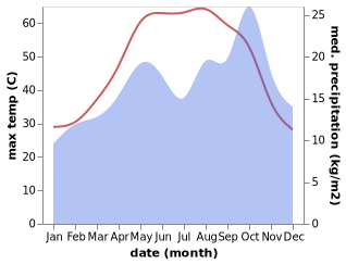 temperature and rainfall during the year in Ash Shamiyah