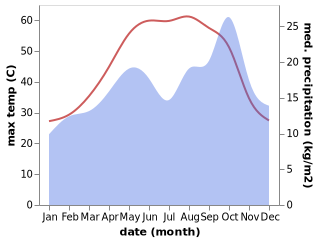 temperature and rainfall during the year in Al Hashimiyah