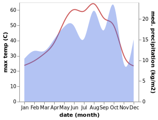 temperature and rainfall during the year in Kifri