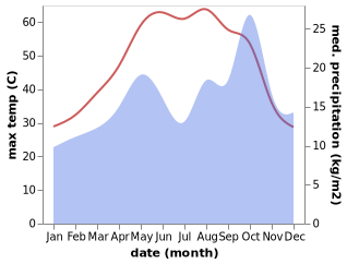 temperature and rainfall during the year in Al Hayy