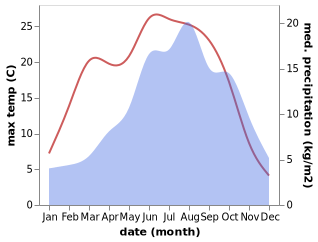 temperature and rainfall during the year in Amblar