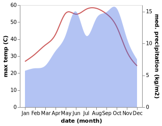 temperature and rainfall during the year in Ad Disah