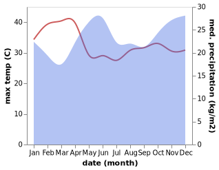 temperature and rainfall during the year in Kikuyu