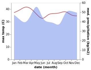 temperature and rainfall during the year in Malindi