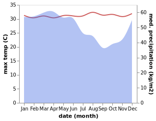 temperature and rainfall during the year in Matang Village